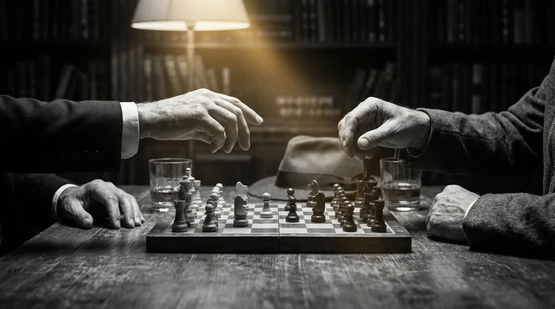 老地方聊天室 艺术探索系列 - 非线性叙事，棋盘上的对弈象征命运的交错